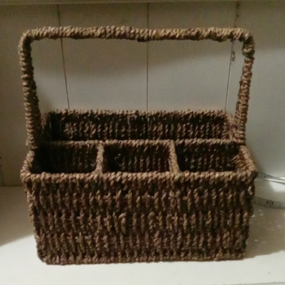 Woven Brown organizing Basket with Handle